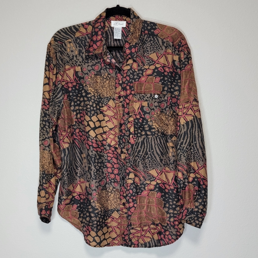 Vintage Silk K Arnold animal print clash pattern relaxed